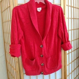 Women's Red Cardigan Sweater